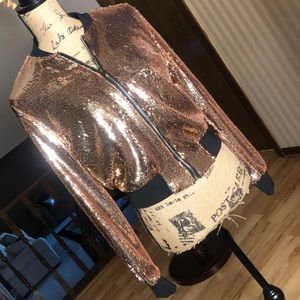 Rose Gold & Black Sequence Jacket